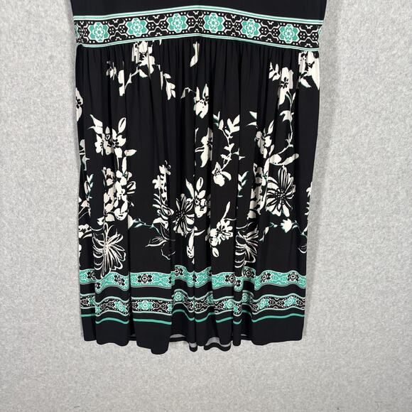 Evan Picone Dress 16 Teal Turquoise Flowy Ruched Slinky Knit Resort Cruise - Picture 3 of 11